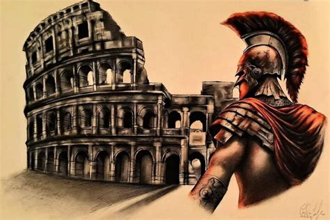 Disegno di un gladiatore pompeiano con testo sottostante