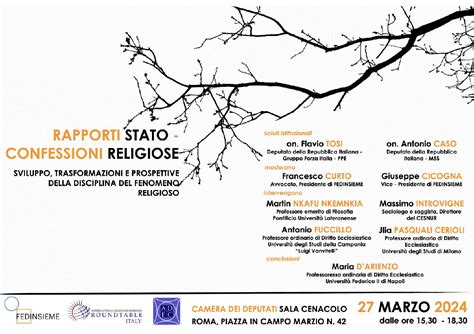 rappresentazione grafica dei rapporti tra Stato italiano e confessioni religiose (Cattolica e Acattoliche)