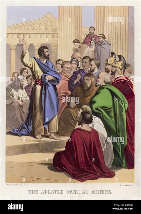 illustrazione di San Paolo che predica il Cristo Crocifisso a un uditorio misto