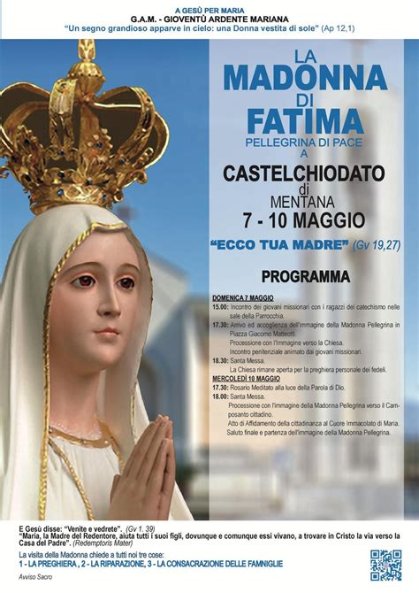 Mappa dell'itinerario della Madonna Pellegrina di Fatima in Italia