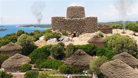 Ricostruzione grafica di un nuraghe o di una tomba di giganti in Sardegna