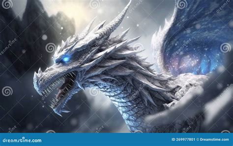Illustrazione di un drago maestoso o una scena di fiaba