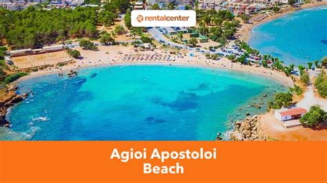 Vista aerea delle baie sabbiose di Agioi Apostoloi a Chania