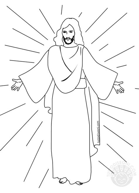Disegno di Gesù Risorto con Tommaso da colorare