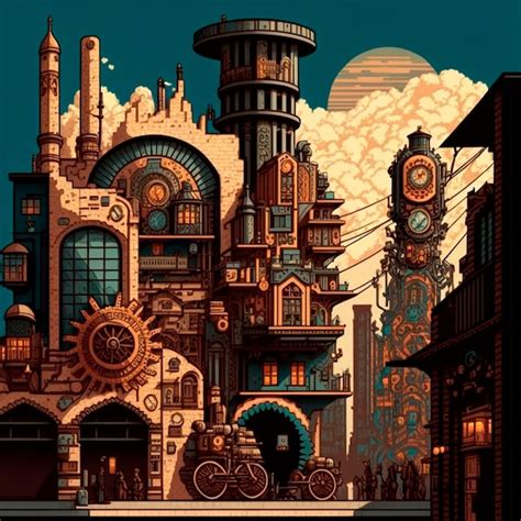 Concept art della città di Dunwall, con architetture steampunk e una visuale sulla peste