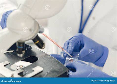 Microscopio che analizza una molecola in laboratorio
