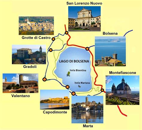 Mappa del comune di San Lorenzo Nuovo e del Lago di Bolsena