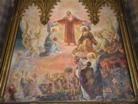 illustrazione del Purgatorio e delle anime in attesa di purificazione