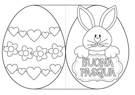 Esempio di biglietto di Pasqua stampabile e da colorare