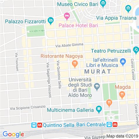 Mappa schematica della Via Principe Amedeo a Bari con indicazione di un negozio