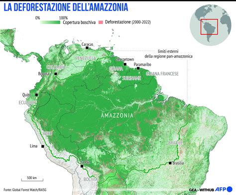 Mappa dell'Amazzonia con le aree di influenza della Ceama