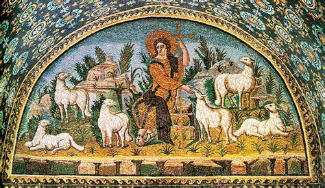 Antica rappresentazione artistica di Cristo come Buon Pastore