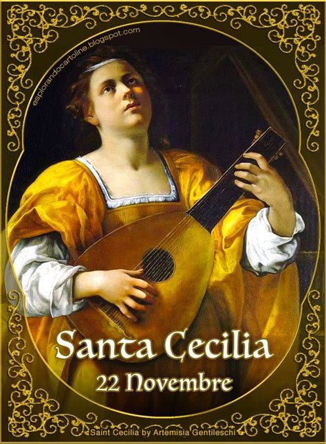 Santa Cecilia che suona l'organo o il liuto, un'icona classica