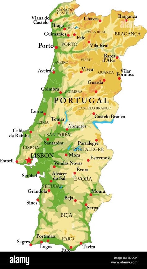 Mappa del Portogallo con la posizione di Fátima