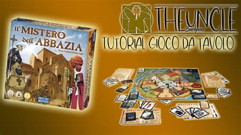 Illustrazione del tabellone di gioco Il Mistero dell'Abbazia con i segnalini dei monaci
