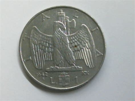Raffigurazione della Temperanza sulla moneta 1 Lira 1942
