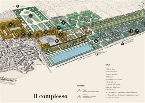 Infografica con planimetria degli spazi per eventi al Mediterraneo Palace Hotel, con sale interne e giardini esterni