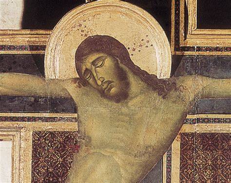 Dettaglio del volto del Cristo nel Crocifisso di Cimabue ad Arezzo