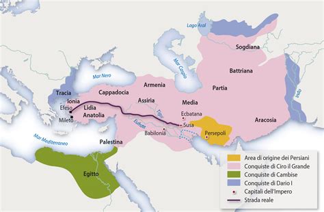 Mappa dell'Impero Neo-Babilonese e Persiano durante l'esilio babilonese