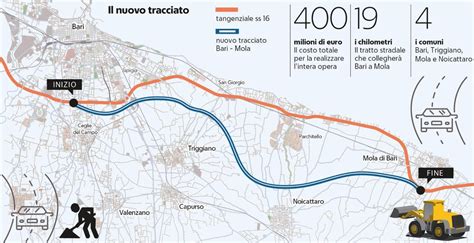 mappa stradale che evidenzia il tratto della statale 100 vicino allo svincolo di San Basilio (Mottola)