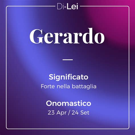 Infografica sull'etimologia del nome Gerardo con illustrazioni di lance e scudi
