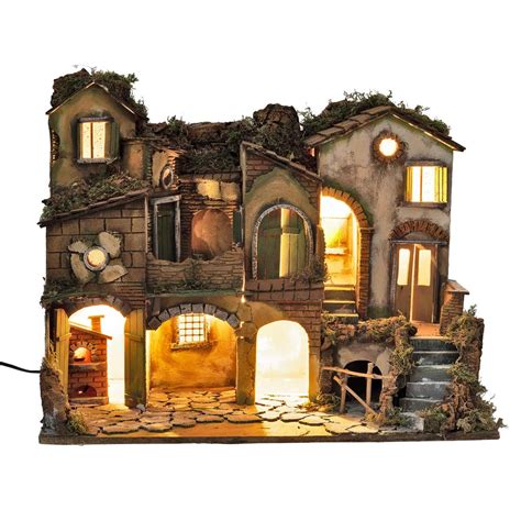 Presepe napoletano del '700 con dettagli naturalistici e personaggi vari