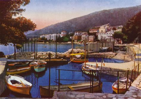 Veduta storica di Opatija con i primi hotel