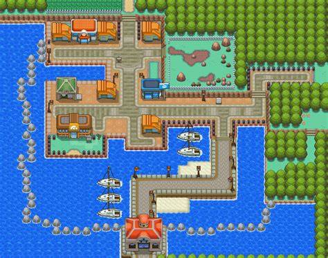 Mappa di Vermilion City con la SS Anne ormeggiata