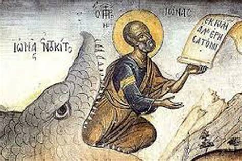 Illustrazione della parabola di Giona, con il profeta seduto sotto la pianta di ricino.