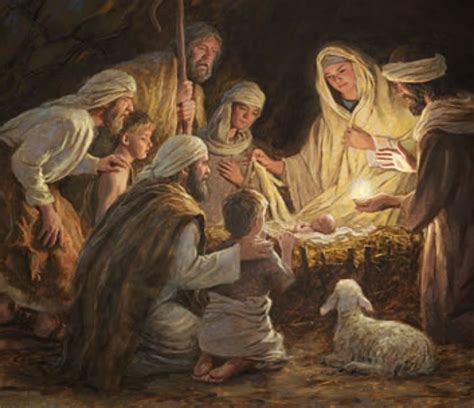 Pastori che adorano Gesù Bambino nella mangiatoia
