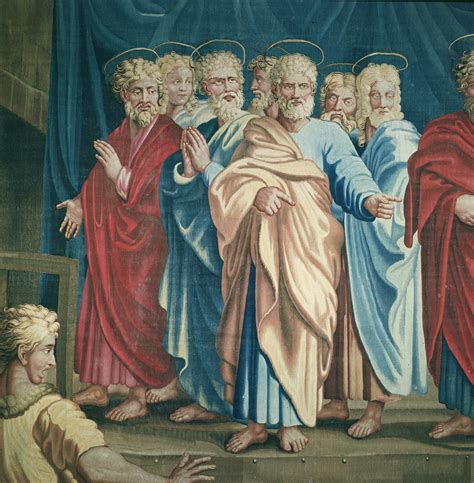 Dettaglio degli apostoli atterriti dalla visione
