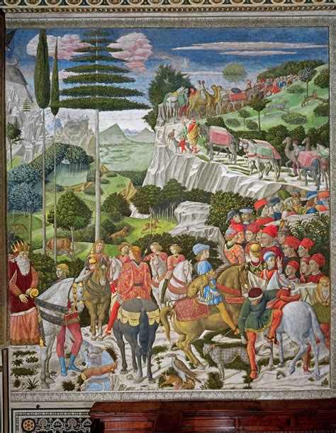 Mappa antica che mostra i viaggi dei Magi dall'Oriente a Betlemme, o un'illustrazione dei Magi che si prostrano al bambino