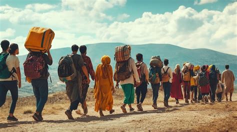 Thematic photo of migrants arriving in a new country