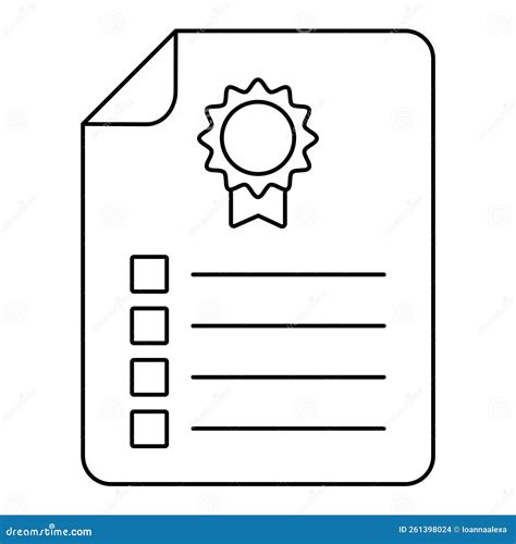 Illustrazione stilizzata di un documento di certificazione con timbro