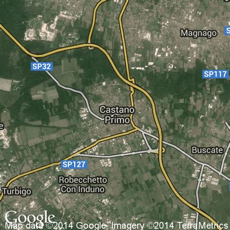 Mappa dell'area di Castano Primo e Naviglio Grande con punti di interesse