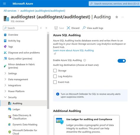 Interfaccia del portale Azure con la sezione