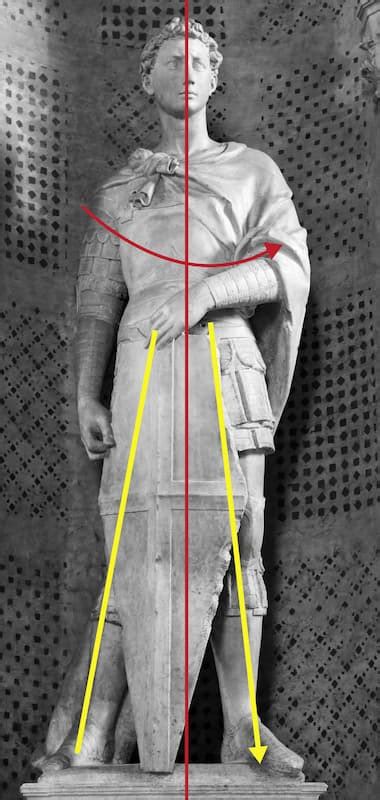 Foto della statua in marmo di San Giorgio in stile Lombardesco
