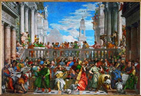 Interno del Refettorio o Aula Palladiana con la riproduzione delle Nozze di Cana