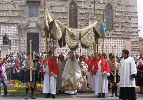Illustrazione di una processione religiosa o di una Basilica storica in Italia