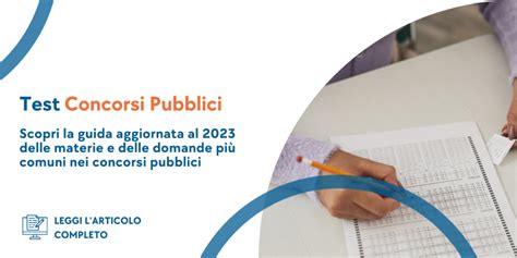 Infografica: materie tipiche dei concorsi pubblici