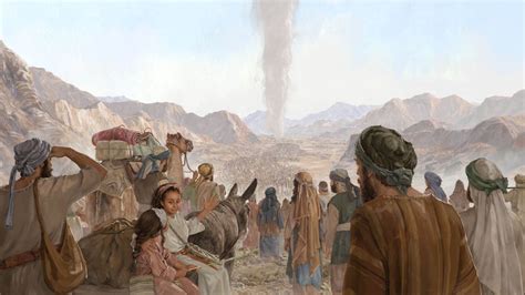 Un'illustrazione teologica della colonna di nuvola che guida gli Israeliti nel deserto, simboleggiando la Shekinah o presenza divina.