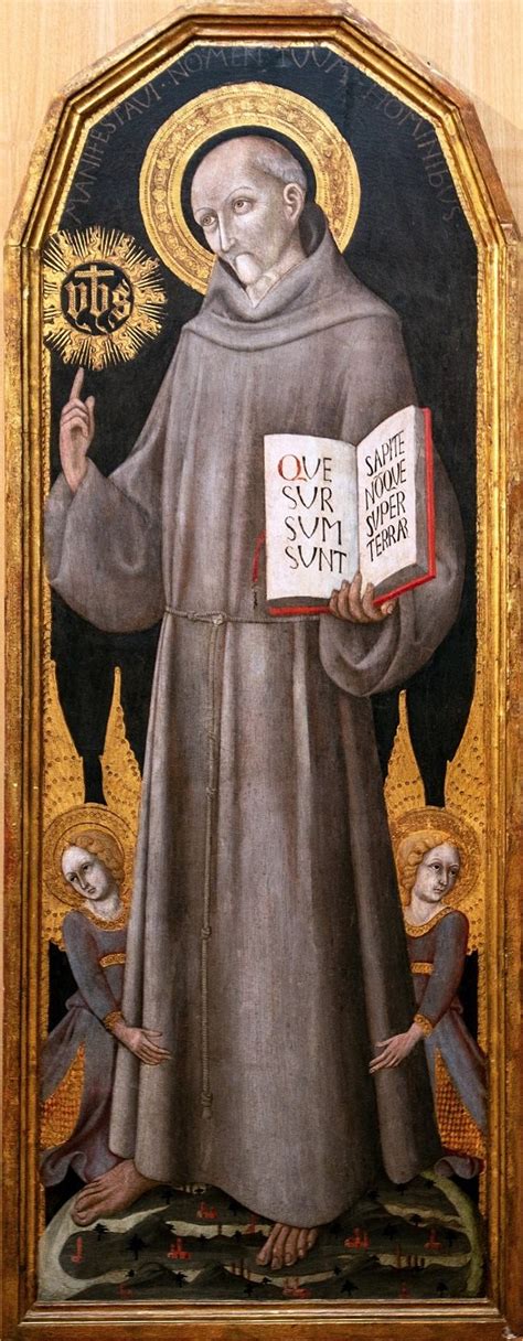 Affresco raffigurante San Bernardino da Siena che predica
