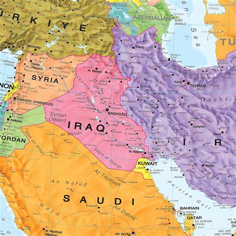 Mappa del Medio Oriente con evidenziate Sarepta di Sidone e la Siria