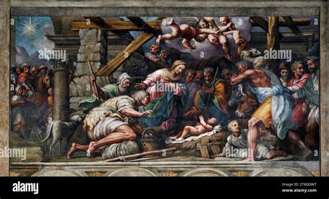 Affresco dell'Adorazione dei Pastori di Lattanzio Gambara