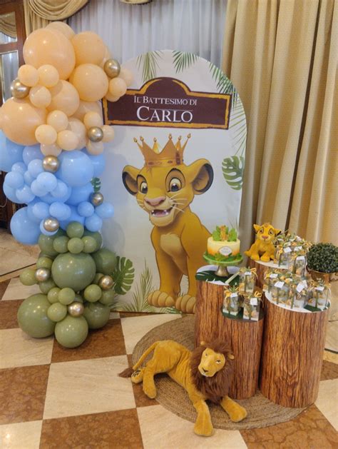 Allestimento battesimo con tema Re Leone
