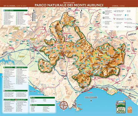Mappa panoramica dell'area dei Monti Aurunci con indicazione di Ventosa e i punti visibili