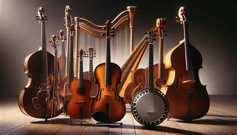 Infografica che mostra la varietà di strumenti a corda costruiti dal maestro