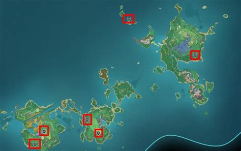Mappa delle posizioni di tutti i Santuari delle Profondità a Inazuma