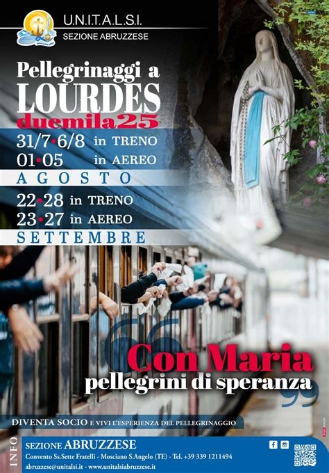 Immagine di Lourdes con pellegrini e volontari UNITALSI, simbolo di speranza e comunità