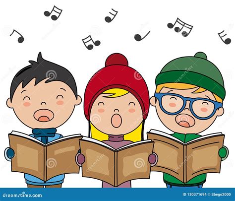 Bambini che cantano in chiesa con libri di canti colorati